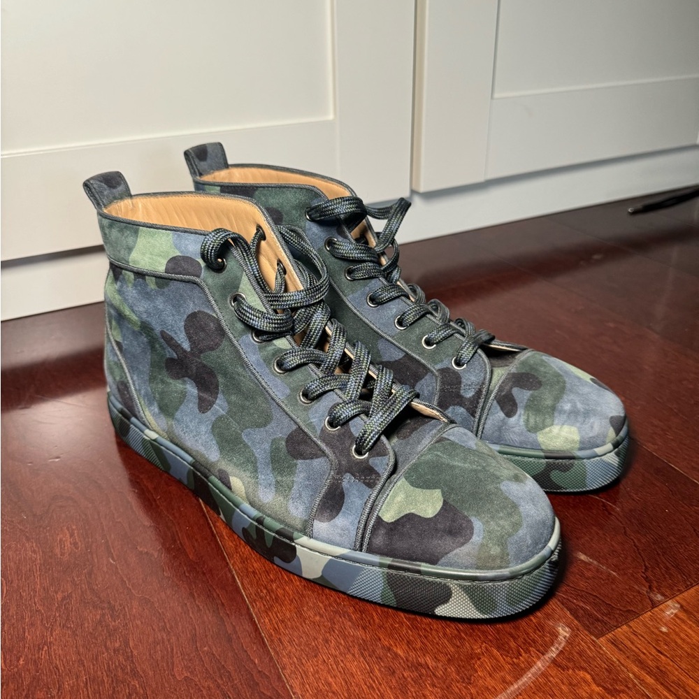 Camouflage LOUBOUTIN MENS High-Top Sneakers SIZE 11